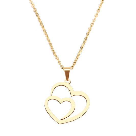 Double heart necklace