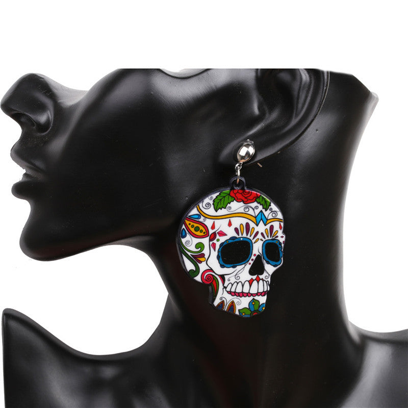 Acrylic Sugar Skull Earrings