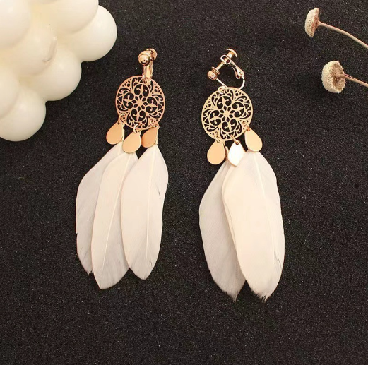 Fairy Long Feather  Earrings