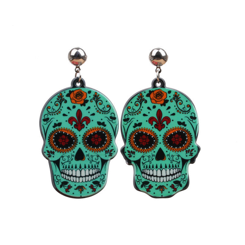 Acrylic Sugar Skull Earrings