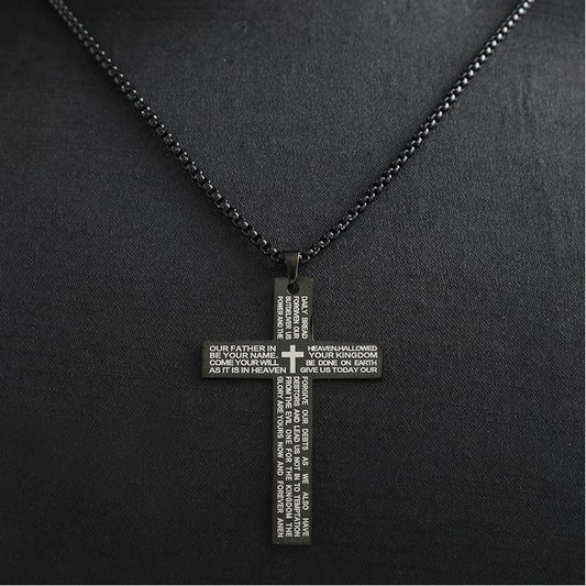 Cross Titanium Steel Men's Necklace