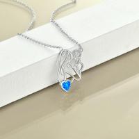 Mother & Child Sterling Silver Opal Necklace