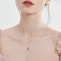 Cardinal Cross Birthstone Necklace