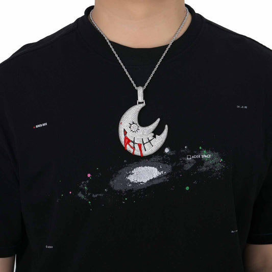 Hip-hop Moon Pendant Necklace