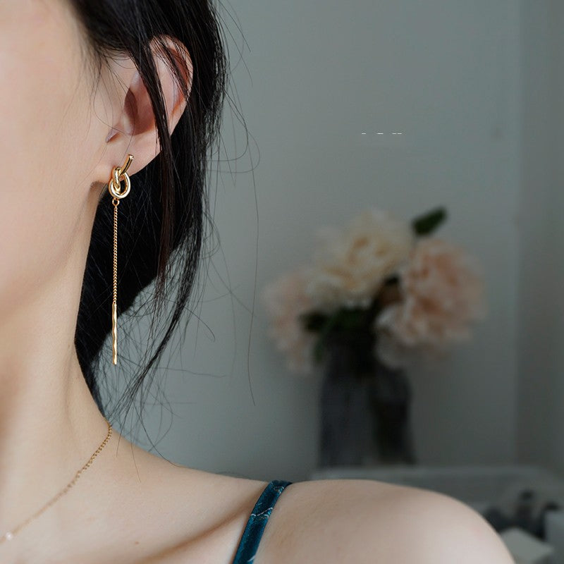 Long Lovers knot Drop Earrings