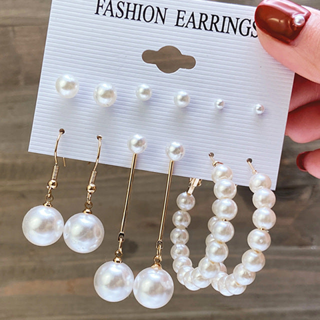 Pearl Butterfly Earrings 5-Piece Set