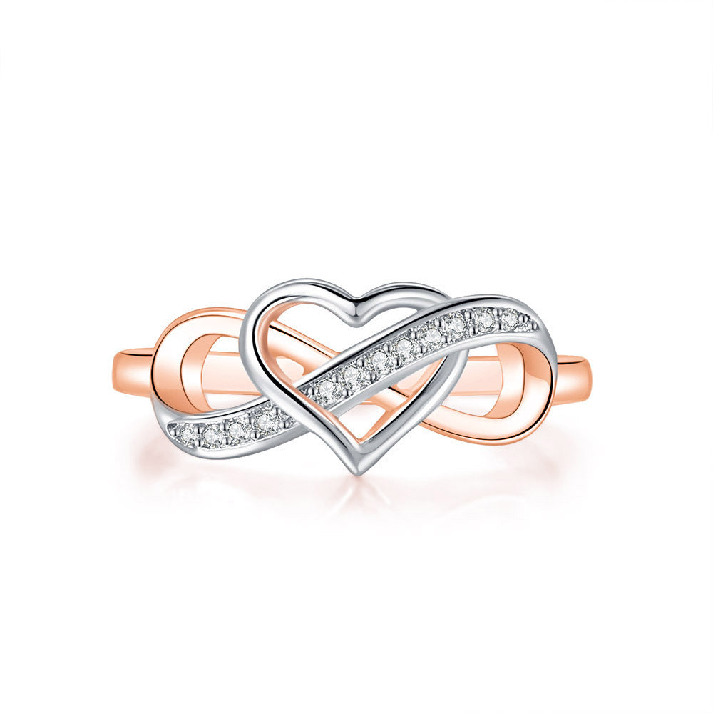 Electroplating Hollow Heart-shaped Infinite Ring