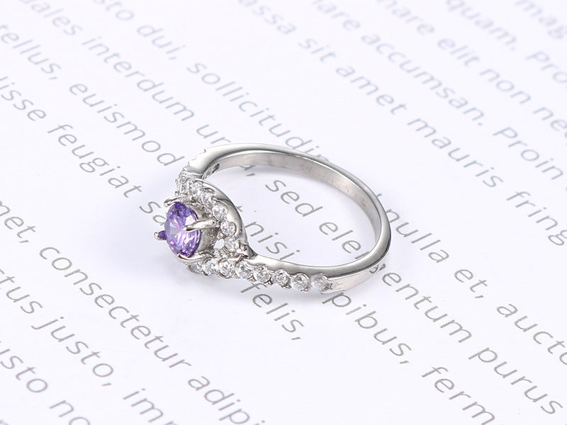 Simple Diamond-studded Personality Ring