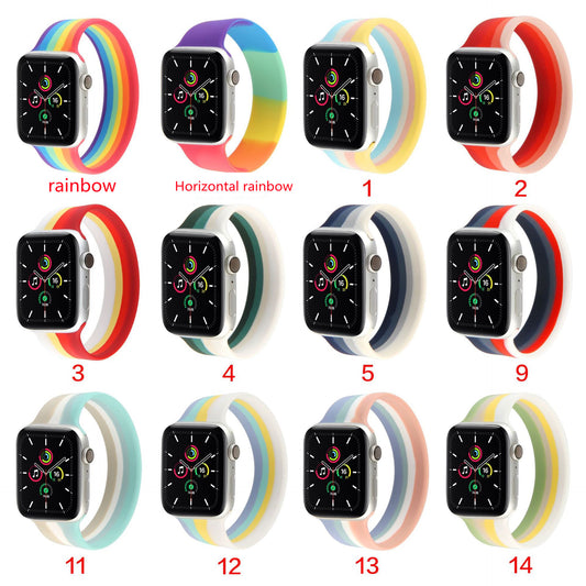 Rainbow color matching for iWatch series SE 6 5 4 3 2 1 42mm 44mm Replace strap