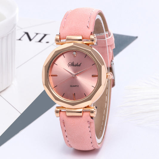 Frosted Leather Belt Watch Ladies Quartz Watch