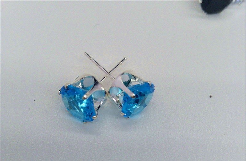 Colorful Loose Diamond six claws Stud Earrings