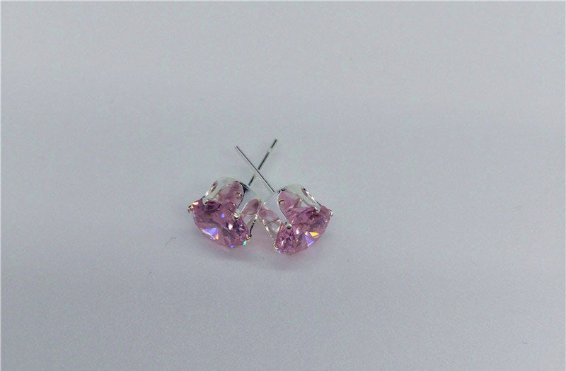 Colorful Loose Diamond six claws Stud Earrings