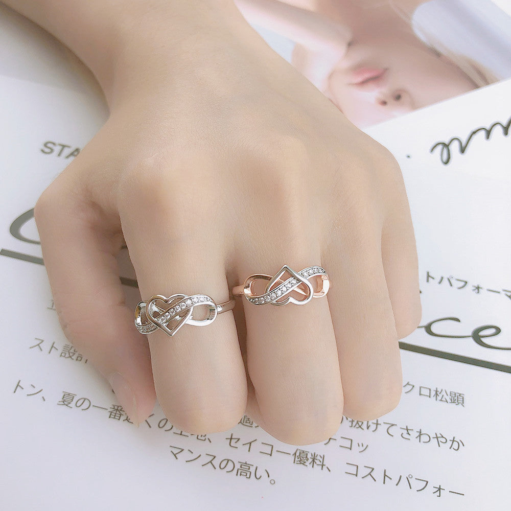 Electroplating Hollow Heart-shaped Infinite Ring