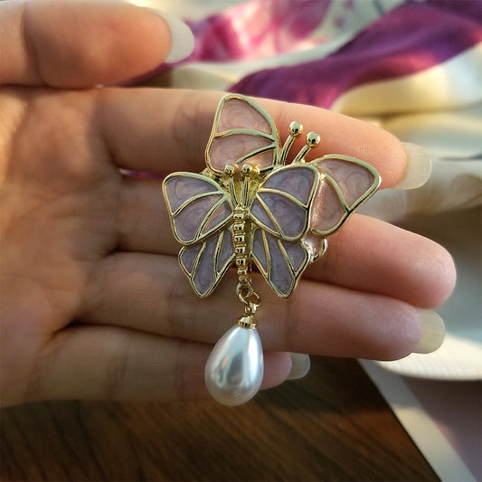 Simple Butterfly Pearl Earrings