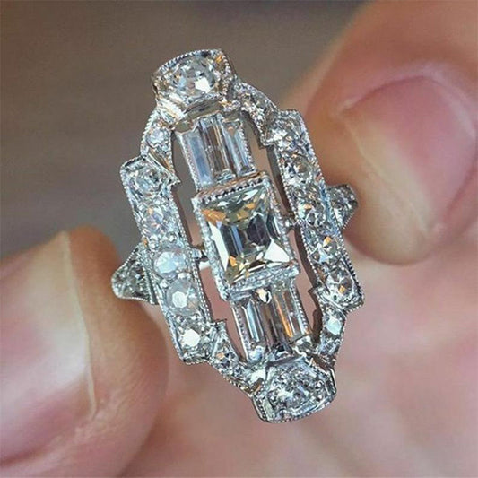 Classic Style Hollow Zircon Ring