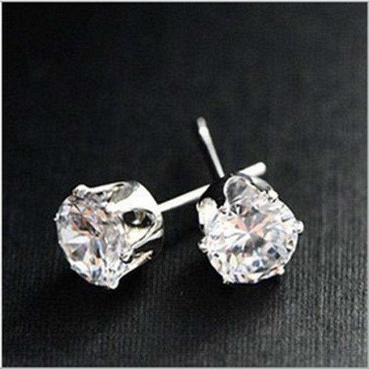 Colorful Loose Diamond six claws Stud Earrings