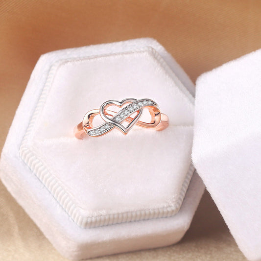 Electroplating Hollow Heart-shaped Infinite Ring