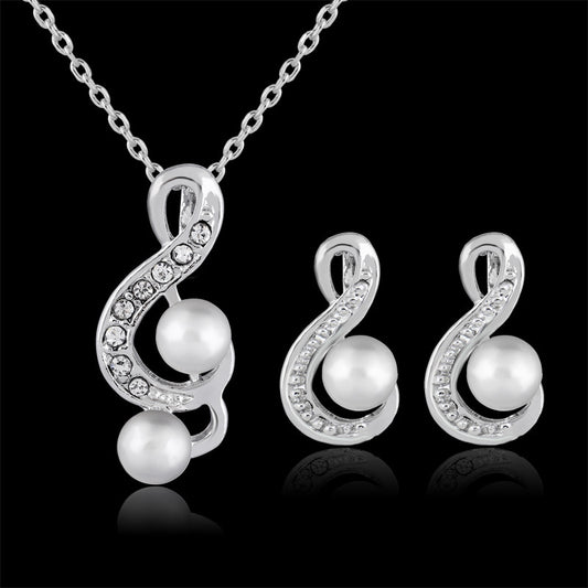 Beautiful Pearl Music Note Dabi Jewelry Set