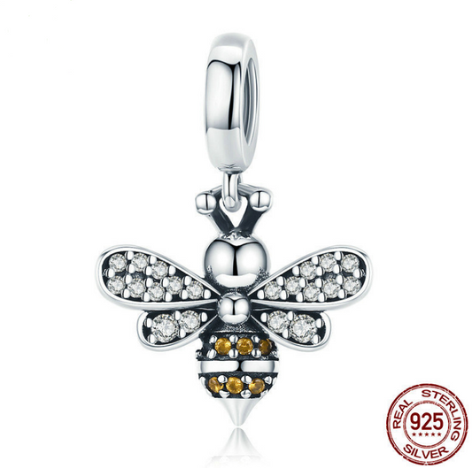 Simple Bee Pendant 925 sterling silver bracelet