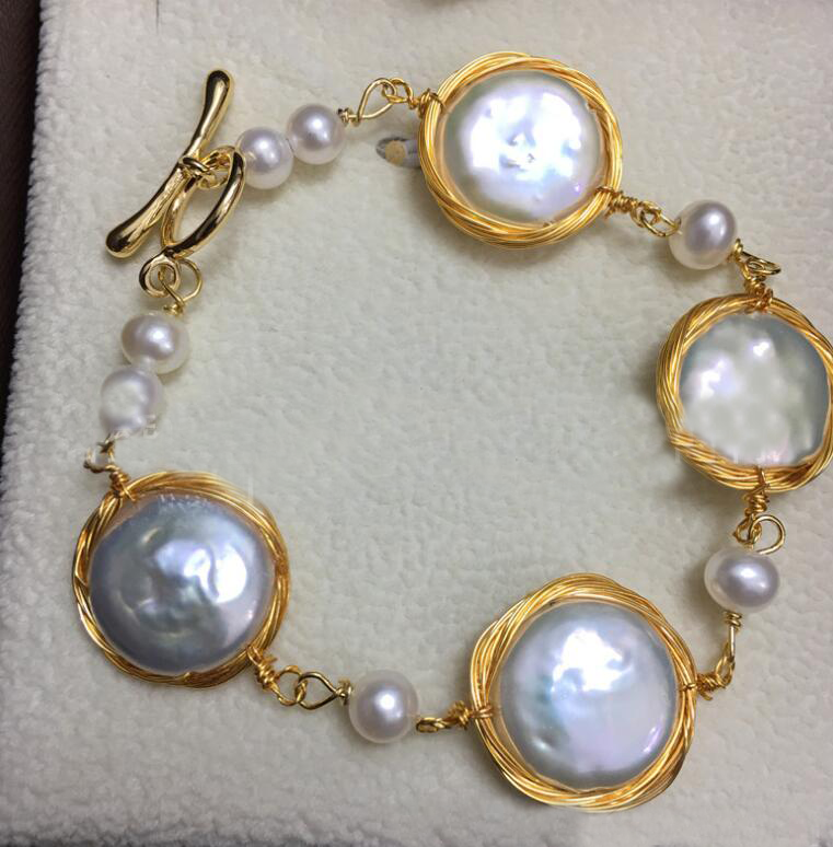 Gypsy's Gold & Pearl Bracelet