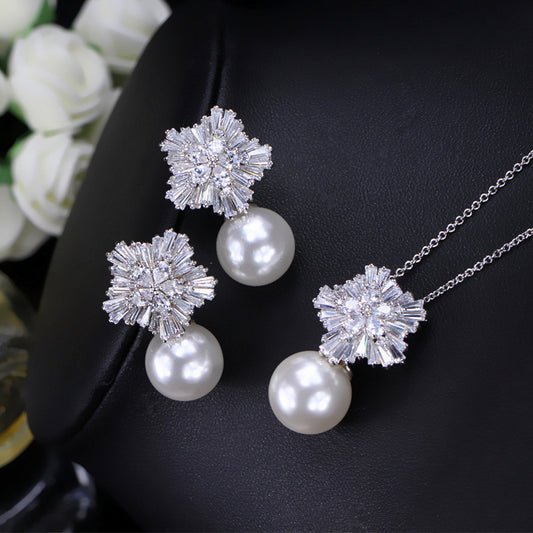 Korean Snow Zircon Jewelry Set