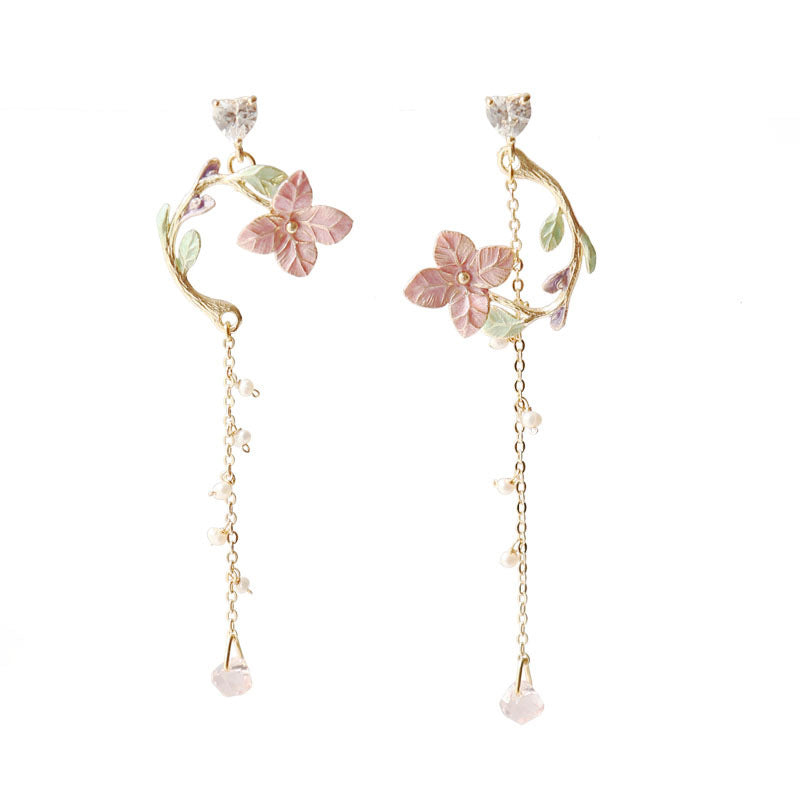 Vintage Flower Long Dangle Earrings