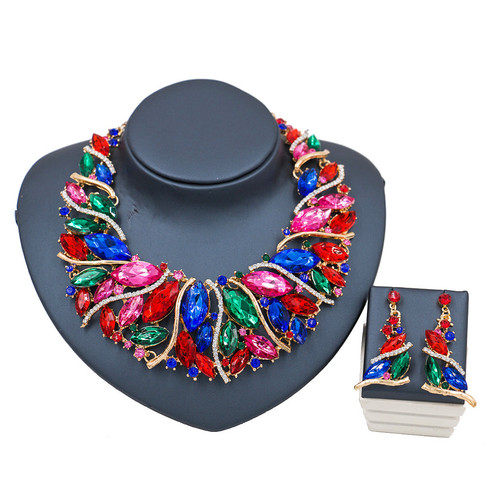 African Color Exaggerated Bridal Necklace