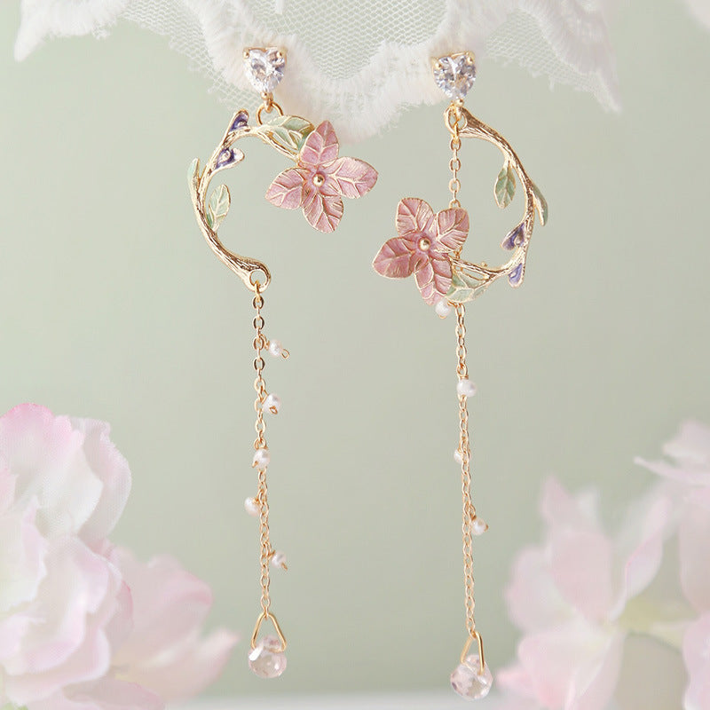 Vintage Flower Long Dangle Earrings