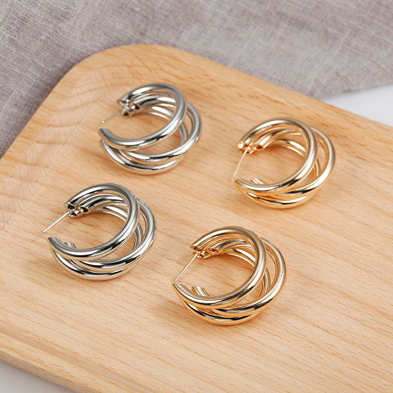 New Style Buckle Earrings Female C-shaped Earrings