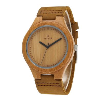 Wooden watch leather bamboo and wood watches