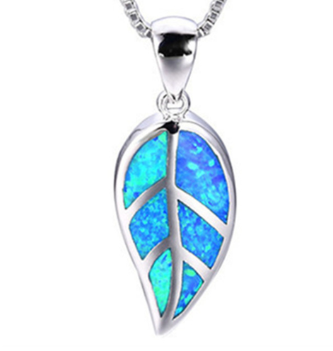 Silver Filled Blue Opal Sea Turtle Pendant Necklace