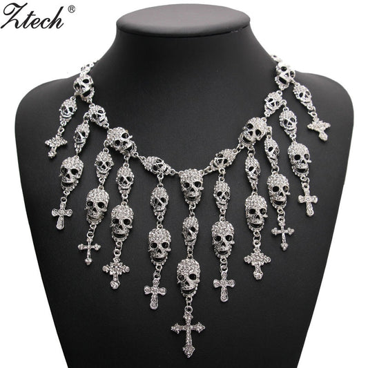 Skeleton Skull Cross Necklace