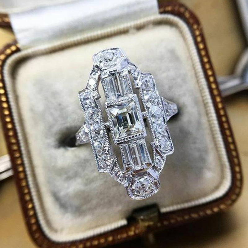 Classic Style Hollow Zircon Ring