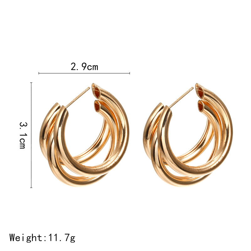 New Style Buckle Earrings Female C-shaped Earrings