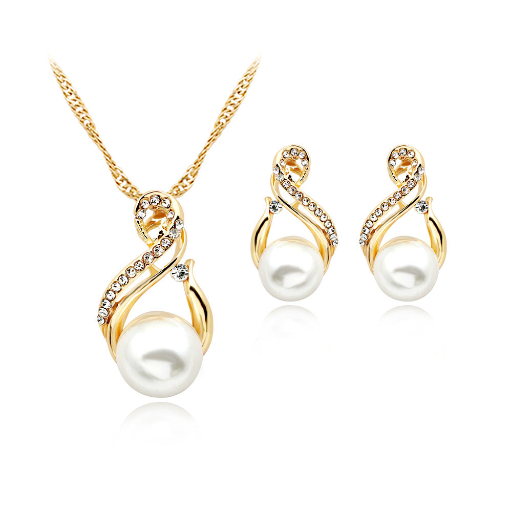 Mermaid Pearl Necklace And Earrings Set