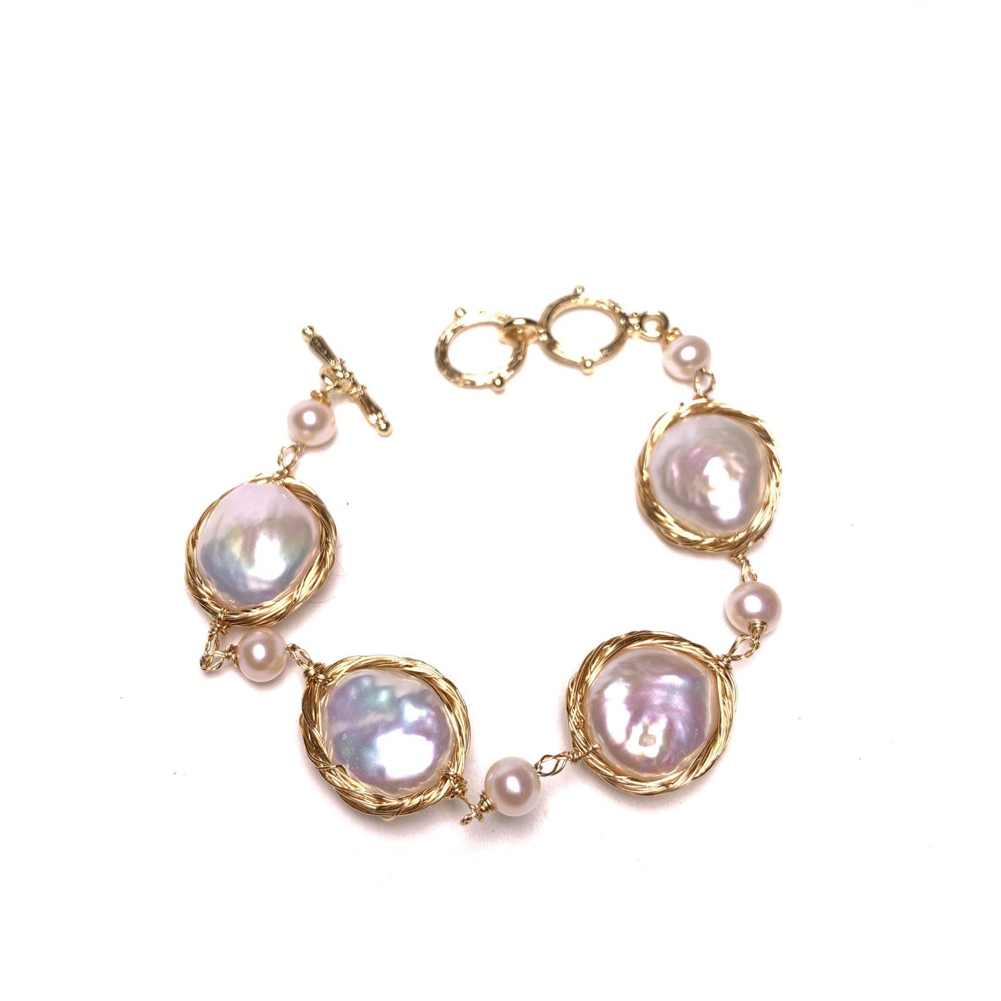 Gypsy's Gold & Pearl Bracelet