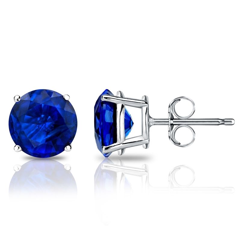 18K White Gold & Blue Sapphire Jewelry Set