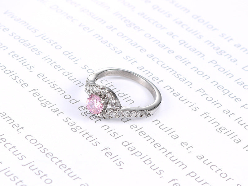 Simple Diamond-studded Personality Ring