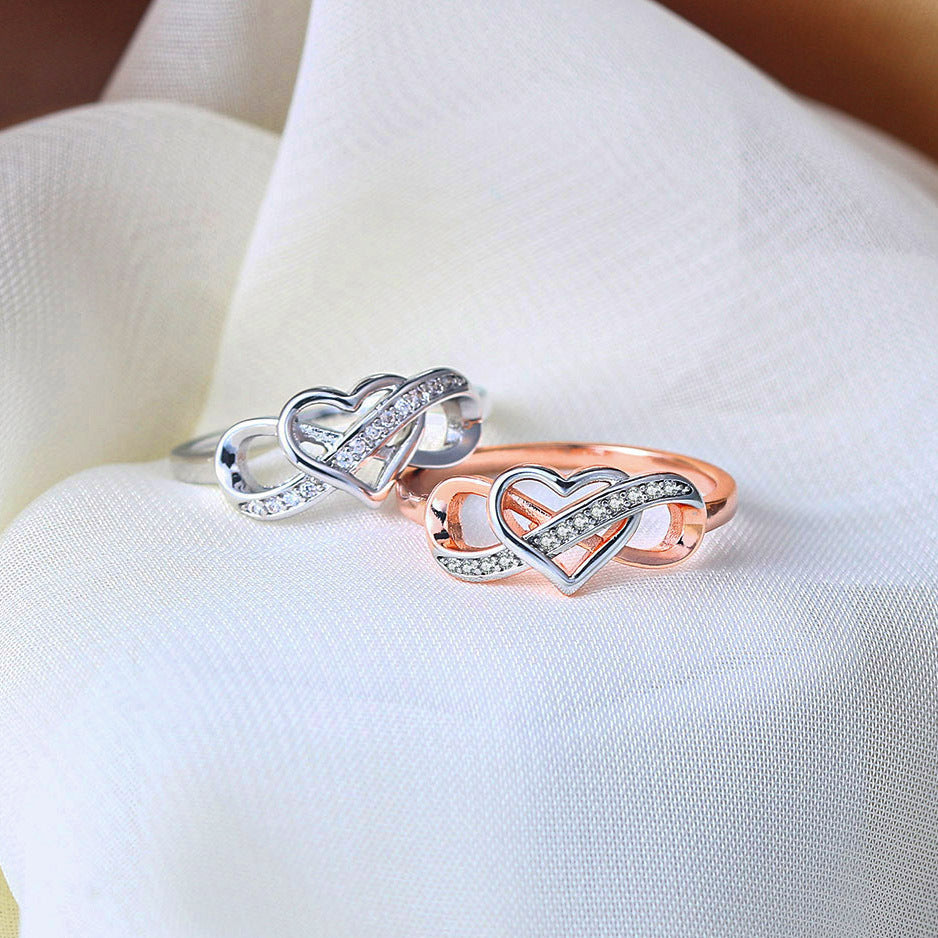 Electroplating Hollow Heart-shaped Infinite Ring