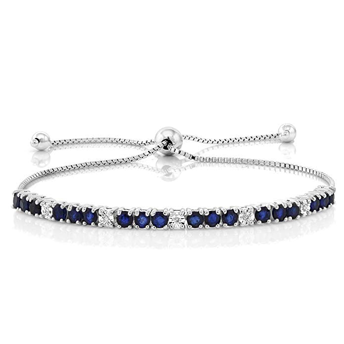 18K White Gold & Blue Sapphire Jewelry Set