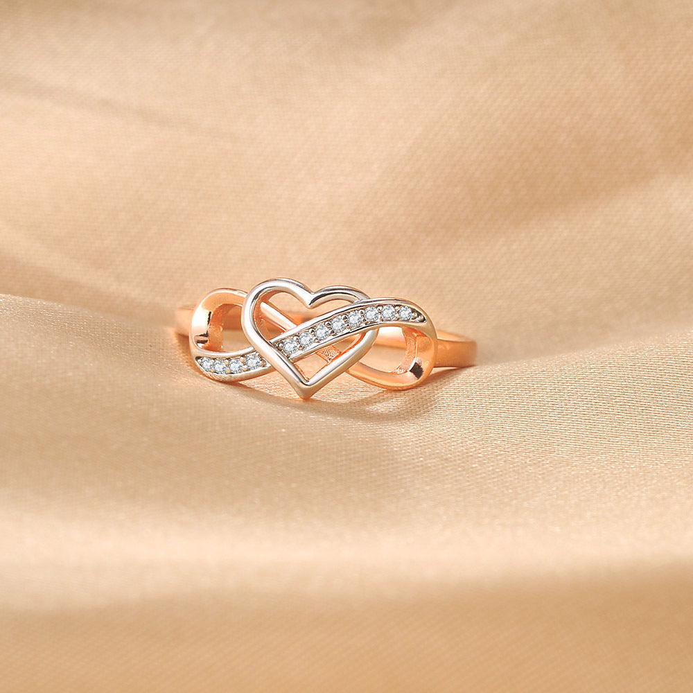 Electroplating Hollow Heart-shaped Infinite Ring