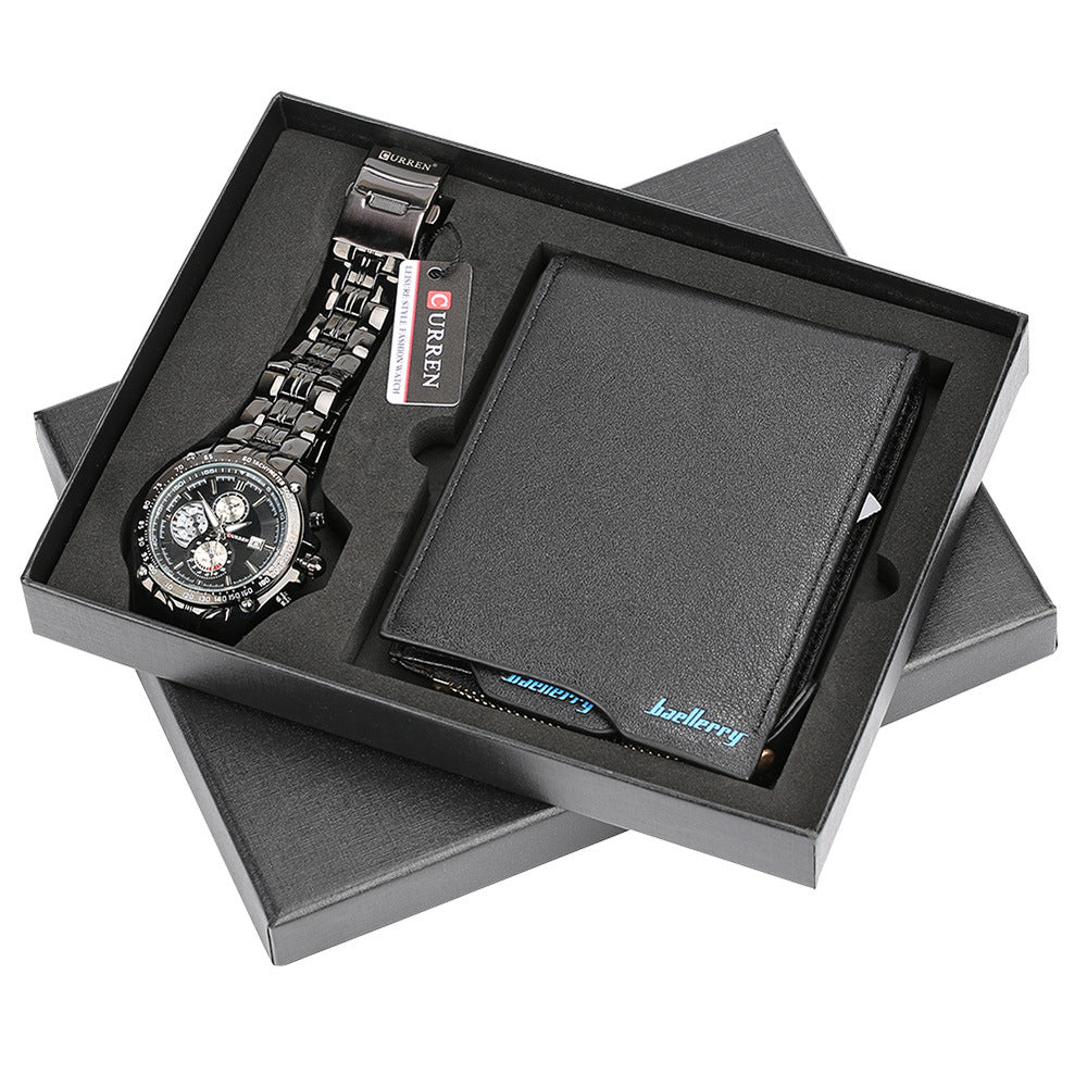 Men's Gift Set Exquisite Packaging Watch & Wallet Quality Creative Combination Set