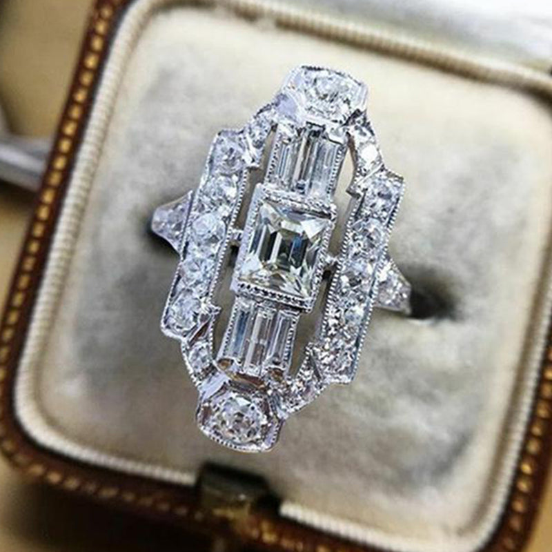 Classic Style Hollow Zircon Ring