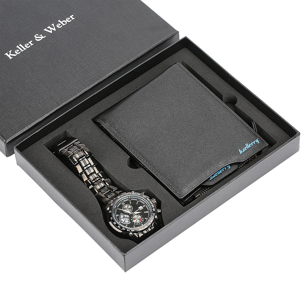 Men's Gift Set Exquisite Packaging Watch & Wallet Quality Creative Combination Set