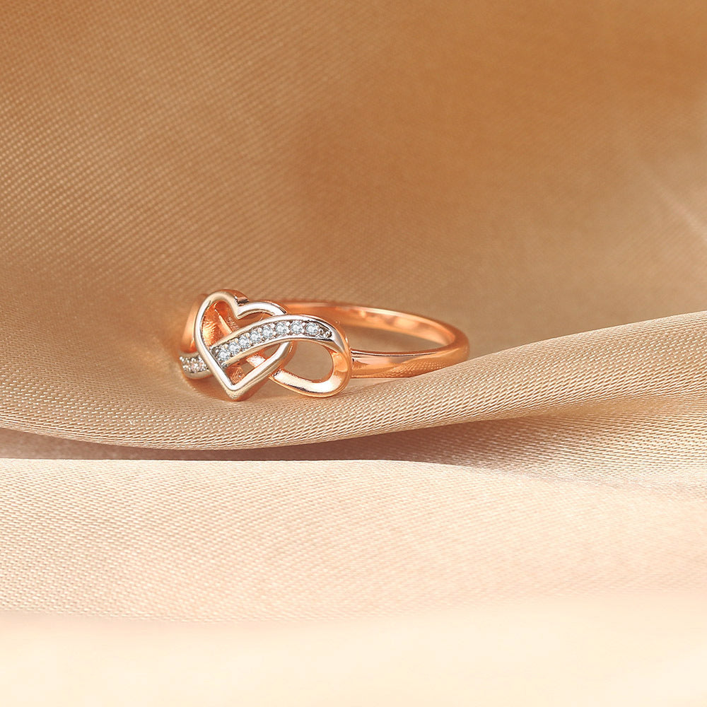 Electroplating Hollow Heart-shaped Infinite Ring