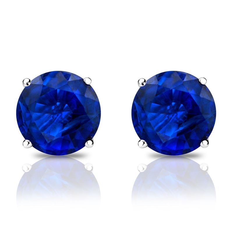 18K White Gold & Blue Sapphire Jewelry Set