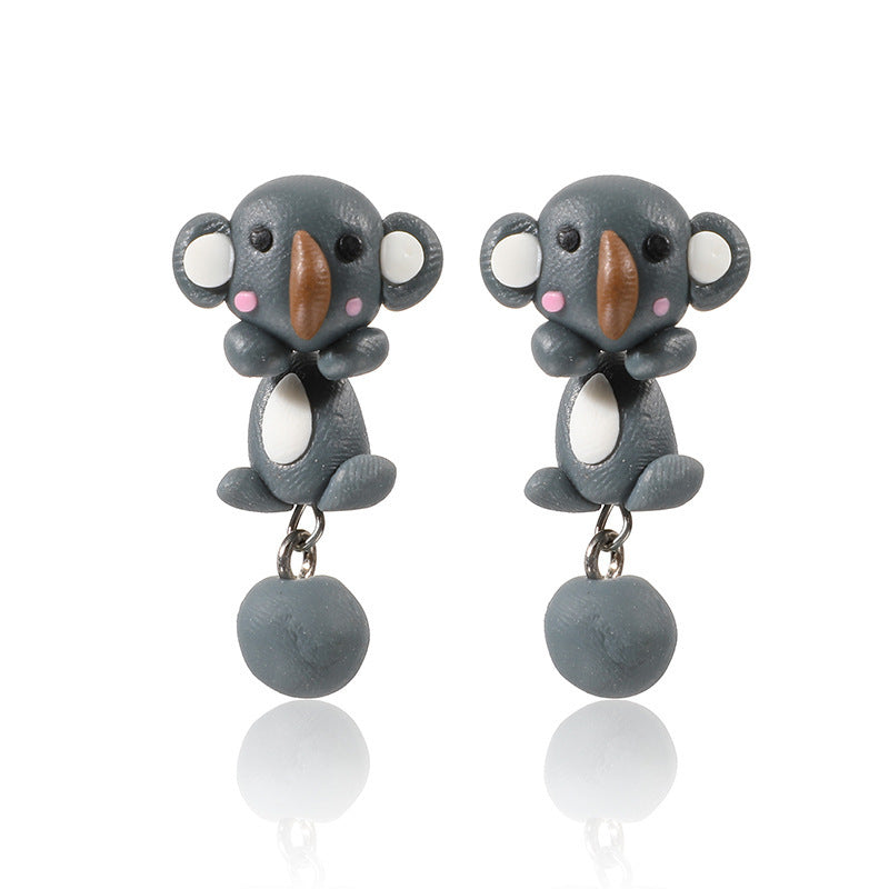 Animal Soft Clay Cartoon Earrings